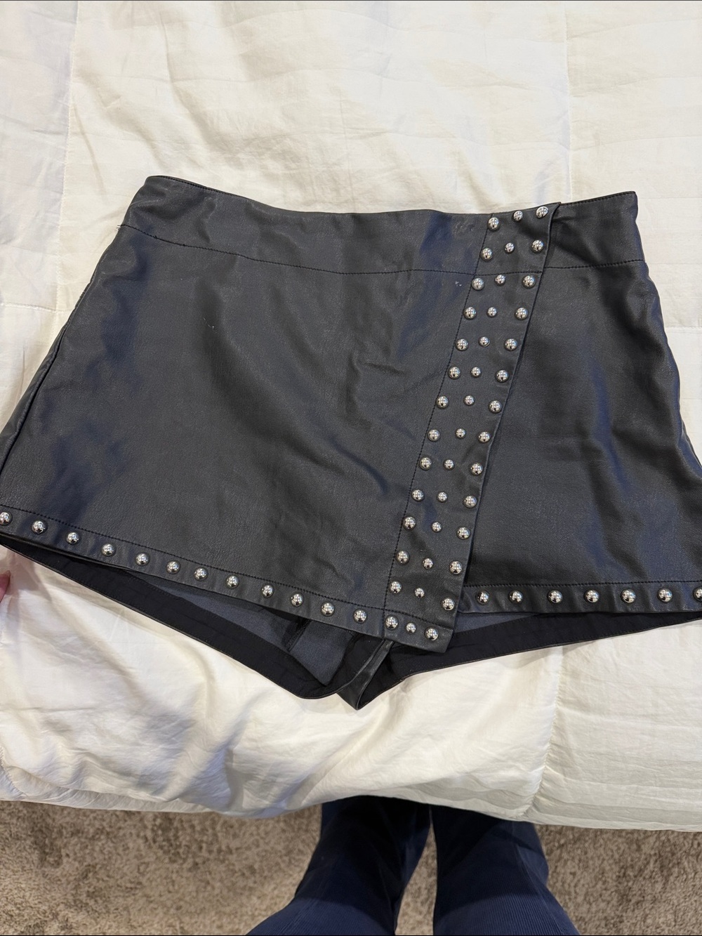 Free People Black Stud-Trim Skort Shorts - Picture 6 of 6